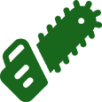 Green Chainsaw Illustration Icon.