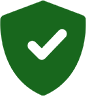 a Green Shield with a Checkmark Denotes Confidence and Safety in Tree Care and Upkeep.