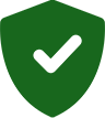 Green Shield Icon with a White Tick in the Centre, Symbolising Company is Insured in the Areas We Service.
